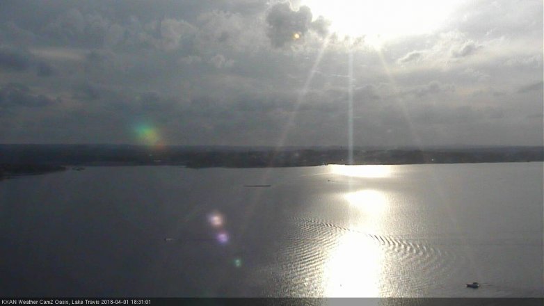 Lake Travis webcam, April 1, 2018 5:55 PM CT