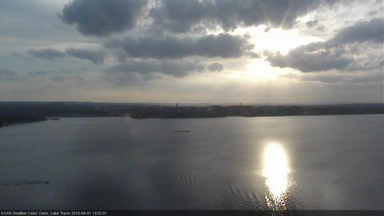 Lake Travis webcam, April 1, 2018 6:05 PM CT