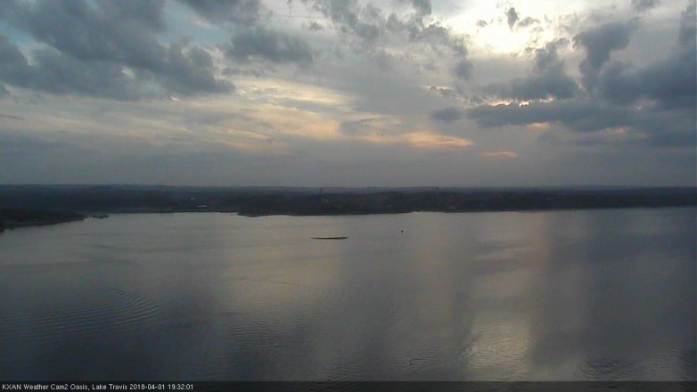 Lake Travis webcam, April 1, 2018 6:50 PM CT
