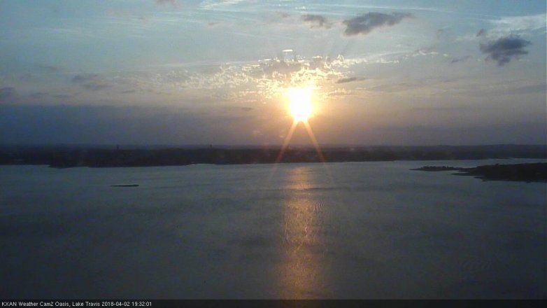 Lake Travis webcam, April 2, 2018 6:35 PM CT