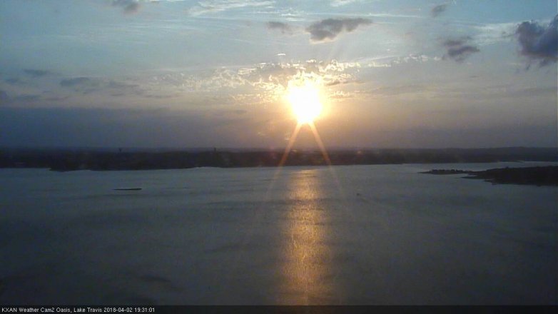 Lake Travis webcam, April 2, 2018 7:00 PM CT