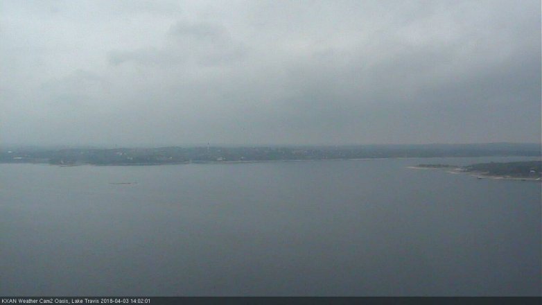 Lake Travis webcam, April 3, 2018 1:10 PM CT