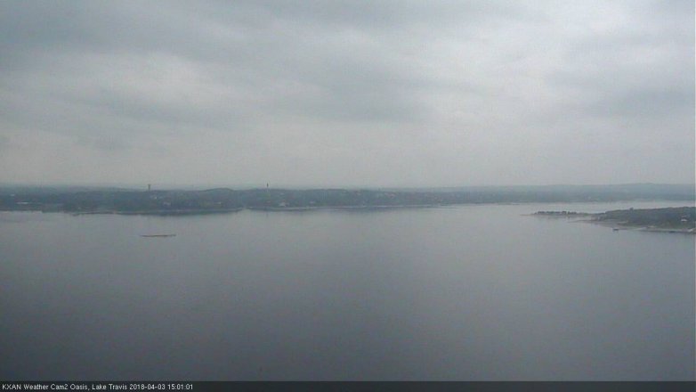 Lake Travis webcam, April 3, 2018 2:10 PM CT