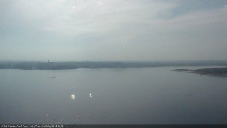 Lake Travis webcam, April 3, 2018 4:35 PM CT