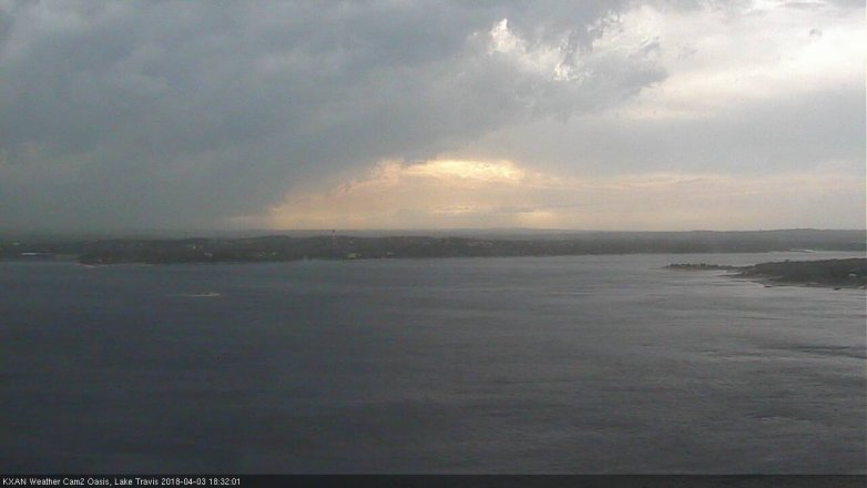Lake Travis webcam, April 3, 2018 5:40 PM CT