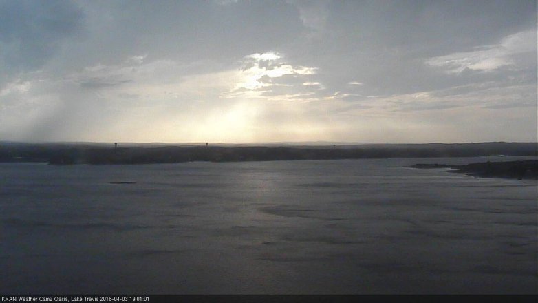 Lake Travis webcam, April 3, 2018 6:10 PM CT