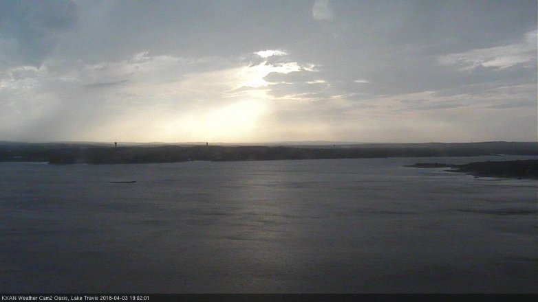 Lake Travis webcam, April 3, 2018 6:15 PM CT