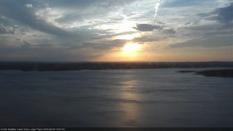 Lake Travis webcam, April 3, 2018 6:35 PM CT