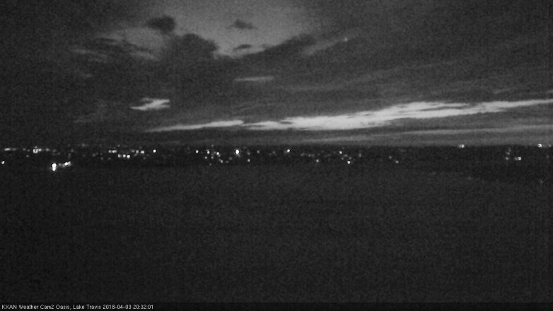 Lake Travis webcam, April 3, 2018 8:00 PM CT