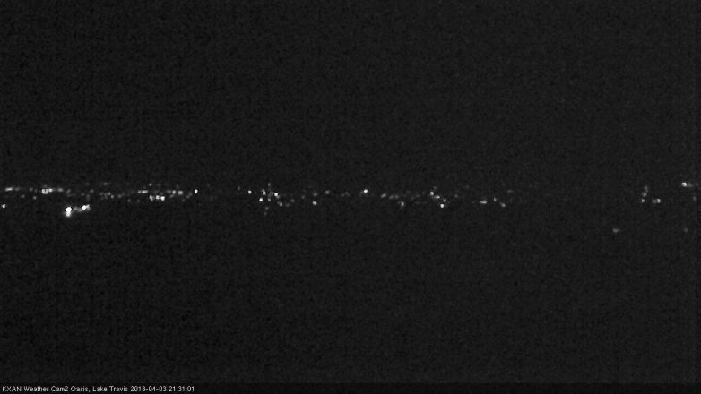 Lake Travis webcam, April 3, 2018 9:00 PM CT