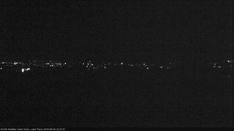 Lake Travis webcam, April 3, 2018 9:50 PM CT