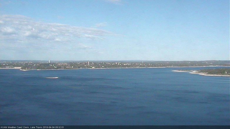 Lake Travis webcam, April 4, 2018 9:00 AM CT