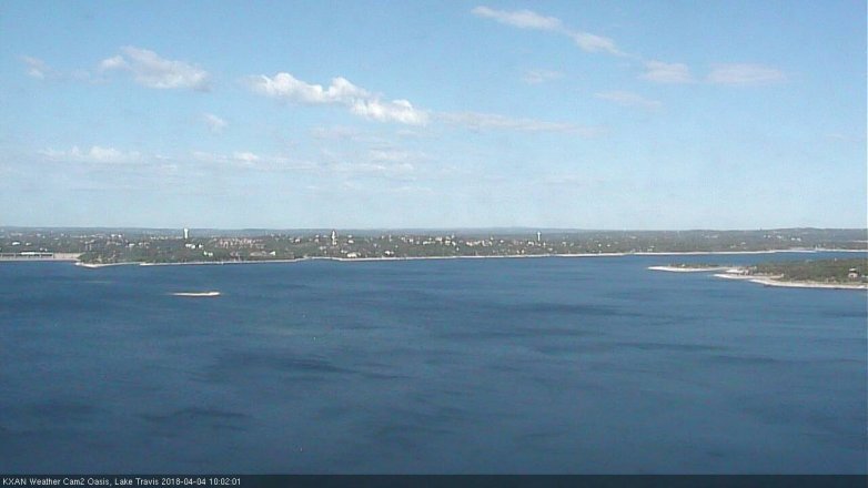 Lake Travis webcam, April 4, 2018 9:15 AM CT