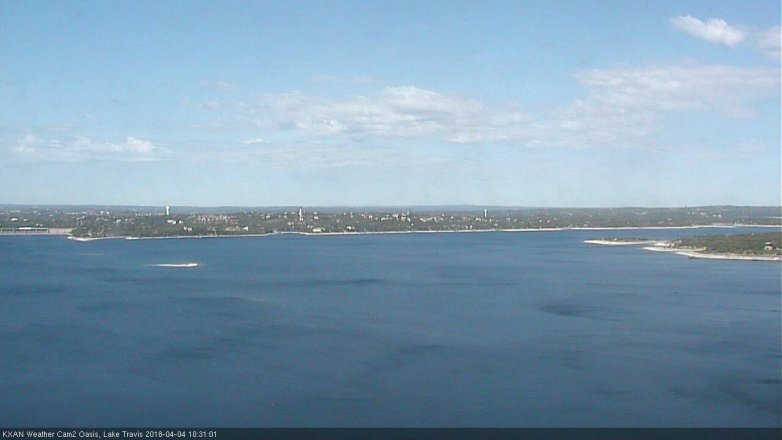 Lake Travis webcam, April 4, 2018 9:35 AM CT