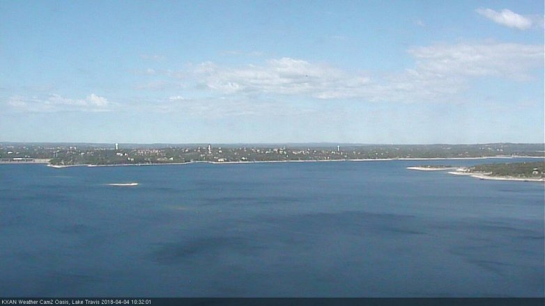Lake Travis webcam, April 4, 2018 9:45 AM CT