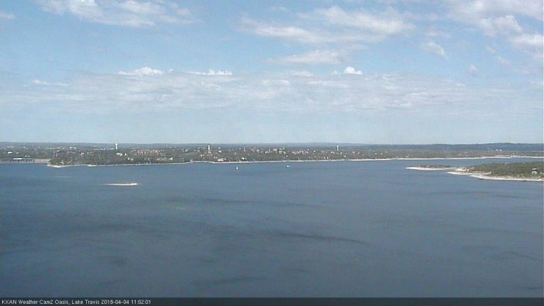 Lake Travis webcam, April 4, 2018 10:20 AM CT