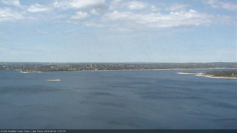 Lake Travis webcam, April 4, 2018 11:10 AM CT