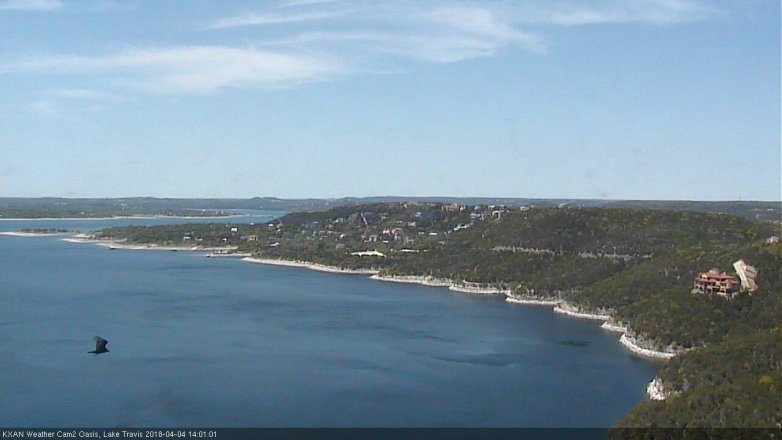 Lake Travis webcam, April 4, 2018 1:20 PM CT