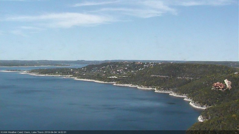 Lake Travis webcam, April 4, 2018 1:30 PM CT