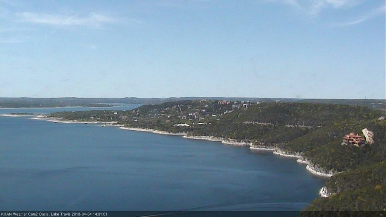Lake Travis webcam, April 4, 2018 1:35 PM CT