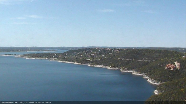 Lake Travis webcam, April 4, 2018 2:15 PM CT
