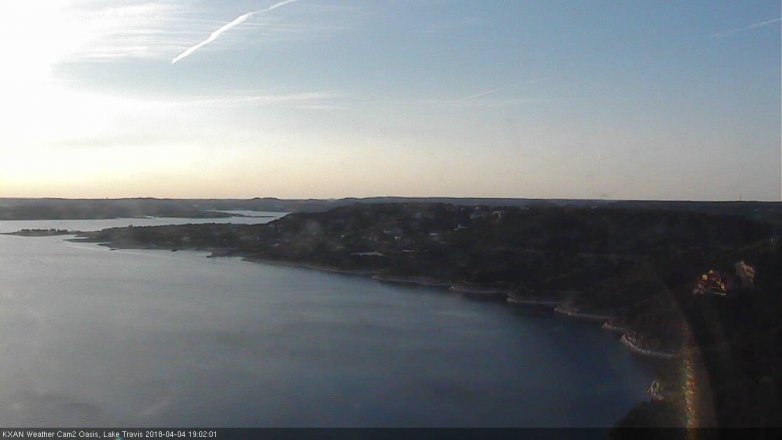 Lake Travis webcam, April 4, 2018 6:30 PM CT