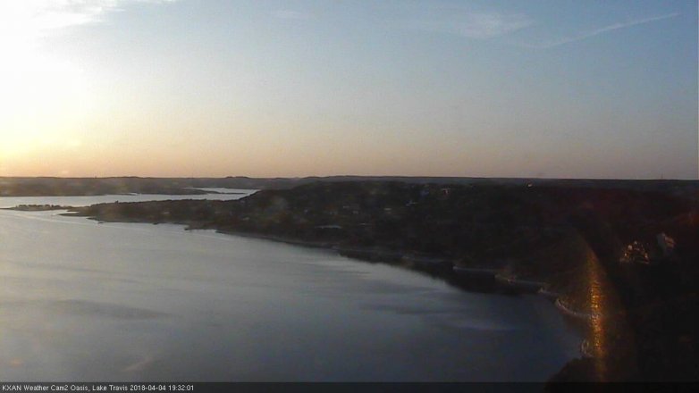 Lake Travis webcam, April 4, 2018 6:35 PM CT