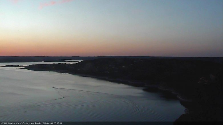 Lake Travis webcam, April 4, 2018 7:05 PM CT