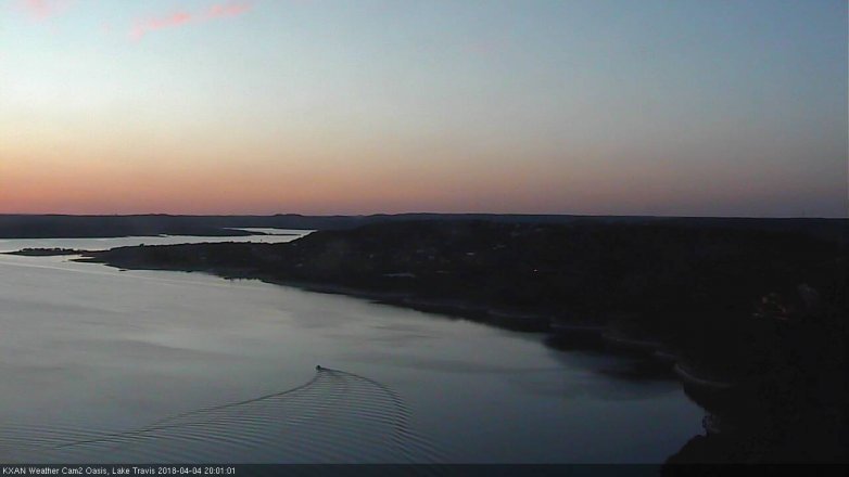 Lake Travis webcam, April 4, 2018 7:20 PM CT