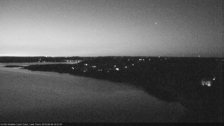 Lake Travis webcam, April 4, 2018 8:00 PM CT