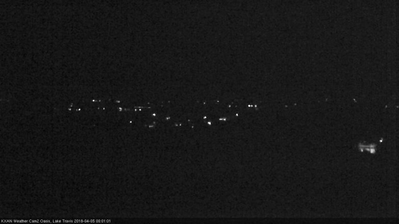 Lake Travis webcam, April 4, 2018 11:30 PM CT