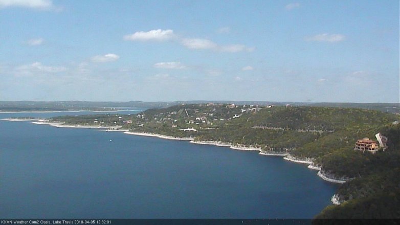 Lake Travis webcam, April 5, 2018 11:40 AM CT