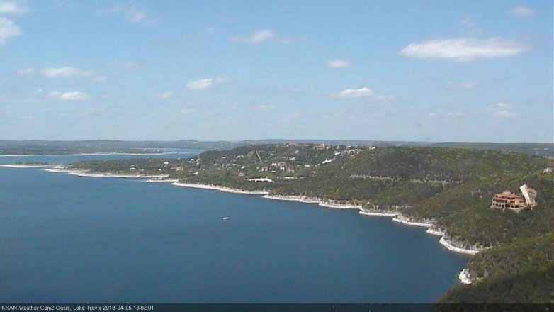 Lake Travis webcam, April 5, 2018 12:20 PM CT