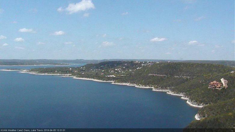 Lake Travis webcam, April 5, 2018 1:00 PM CT