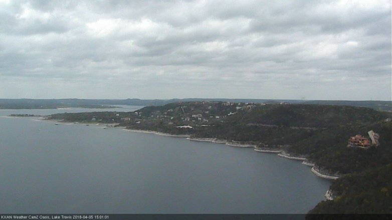 Lake Travis webcam, April 5, 2018 2:15 PM CT