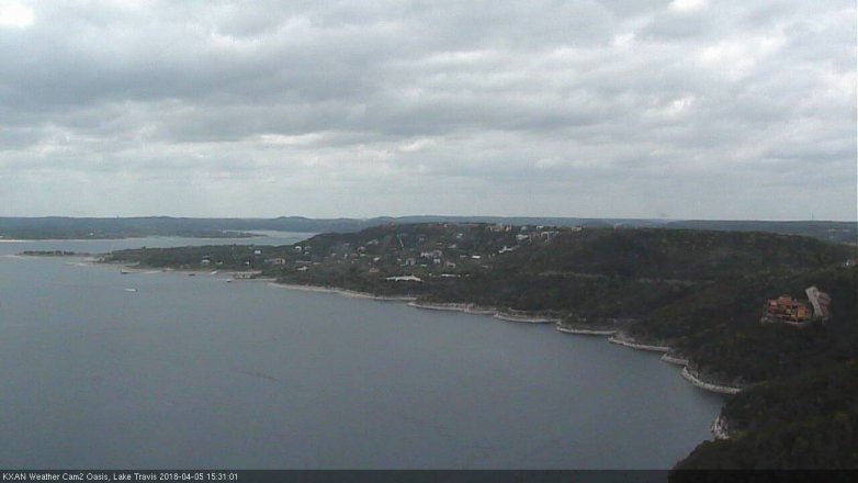 Lake Travis webcam, April 5, 2018 2:55 PM CT
