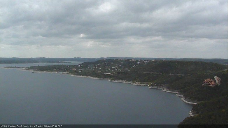 Lake Travis webcam, April 5, 2018 3:25 PM CT