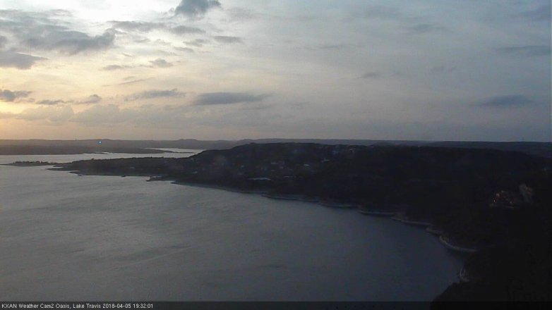 Lake Travis webcam, April 5, 2018 6:35 PM CT