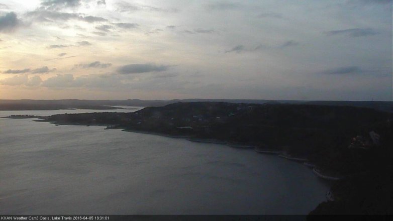 Lake Travis webcam, April 5, 2018 7:00 PM CT