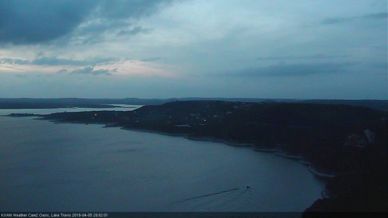 Lake Travis webcam, April 5, 2018 7:20 PM CT
