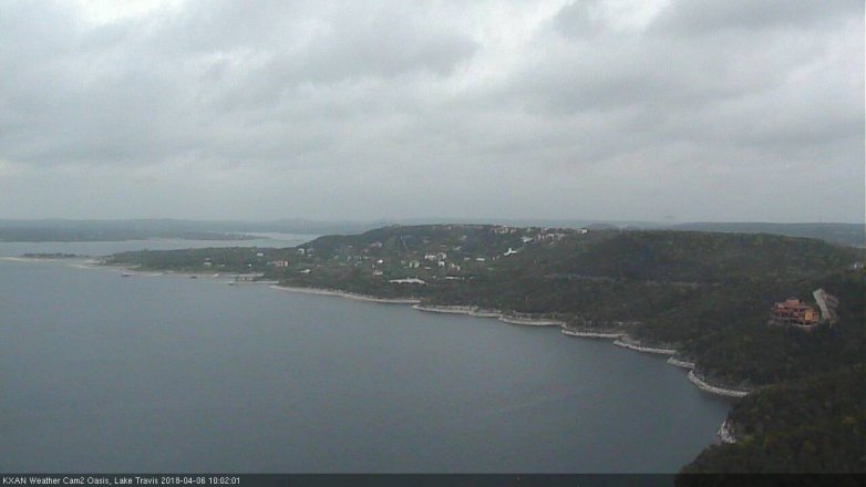 Lake Travis webcam, April 6, 2018 9:20 AM CT
