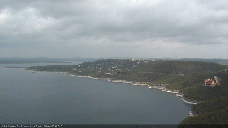 Lake Travis webcam, April 6, 2018 9:35 AM CT