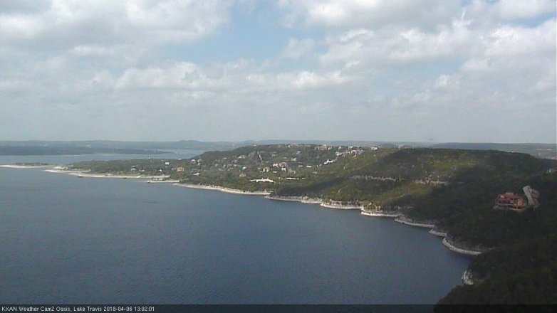 Lake Travis webcam, April 6, 2018 12:25 PM CT