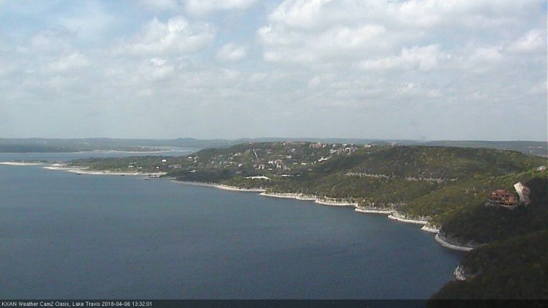 Lake Travis webcam, April 6, 2018 12:55 PM CT