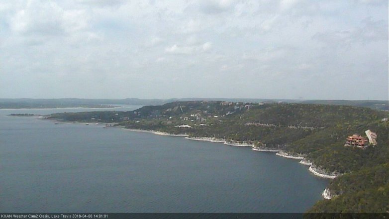 Lake Travis webcam, April 6, 2018 1:30 PM CT