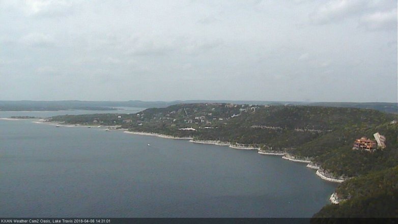 Lake Travis webcam, April 6, 2018 1:35 PM CT