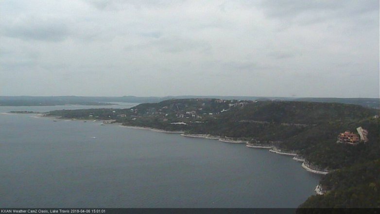 Lake Travis webcam, April 6, 2018 2:05 PM CT