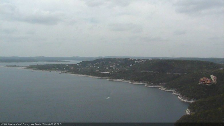 Lake Travis webcam, April 6, 2018 2:10 PM CT