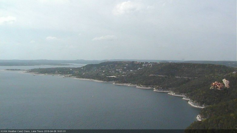 Lake Travis webcam, April 6, 2018 3:05 PM CT