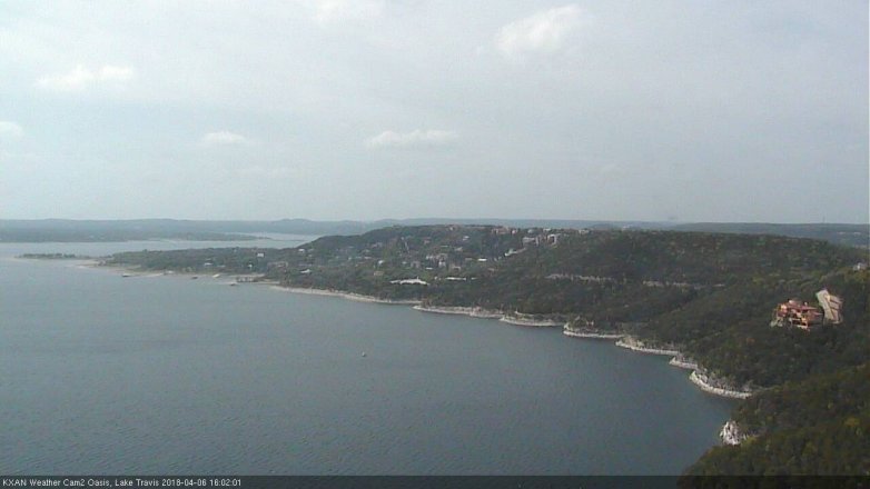 Lake Travis webcam, April 6, 2018 3:25 PM CT